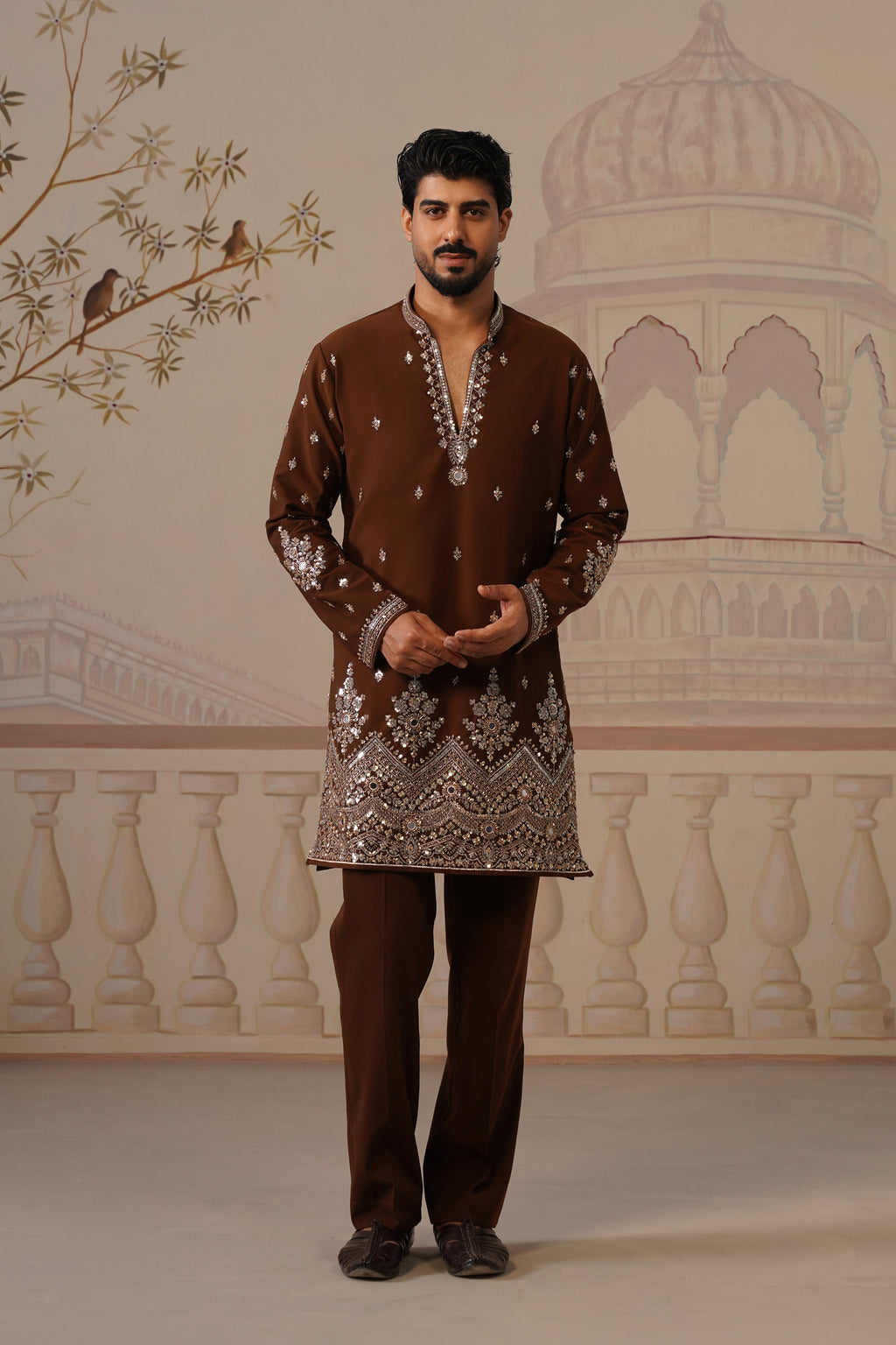 Mehfil Royal Brown Kurta Set with Dupatta
