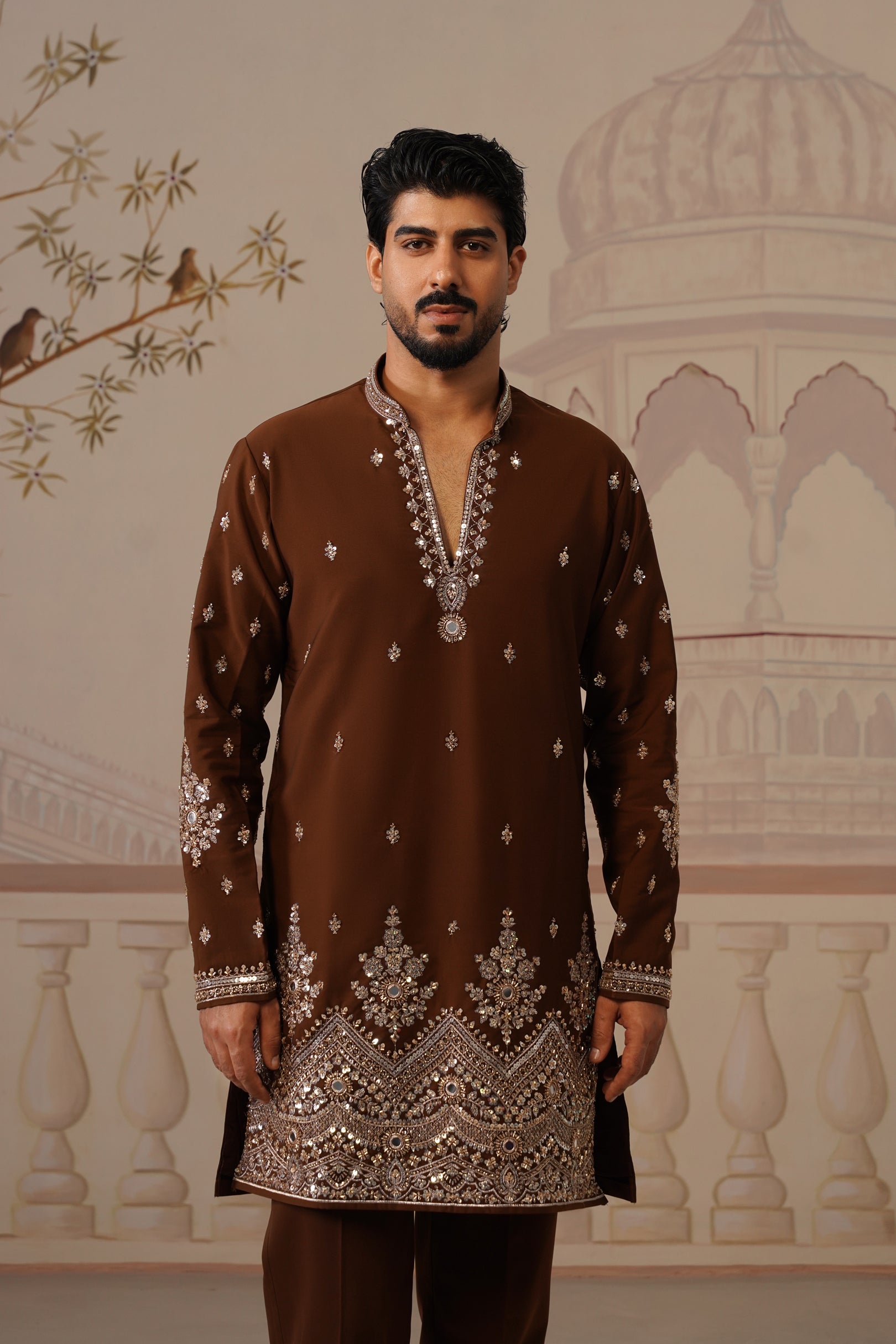 Mehfil Royal Brown Kurta Set with Dupatta