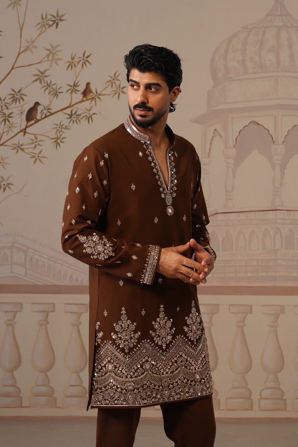 Mehfil Royal Brown Kurta Set with Dupatta