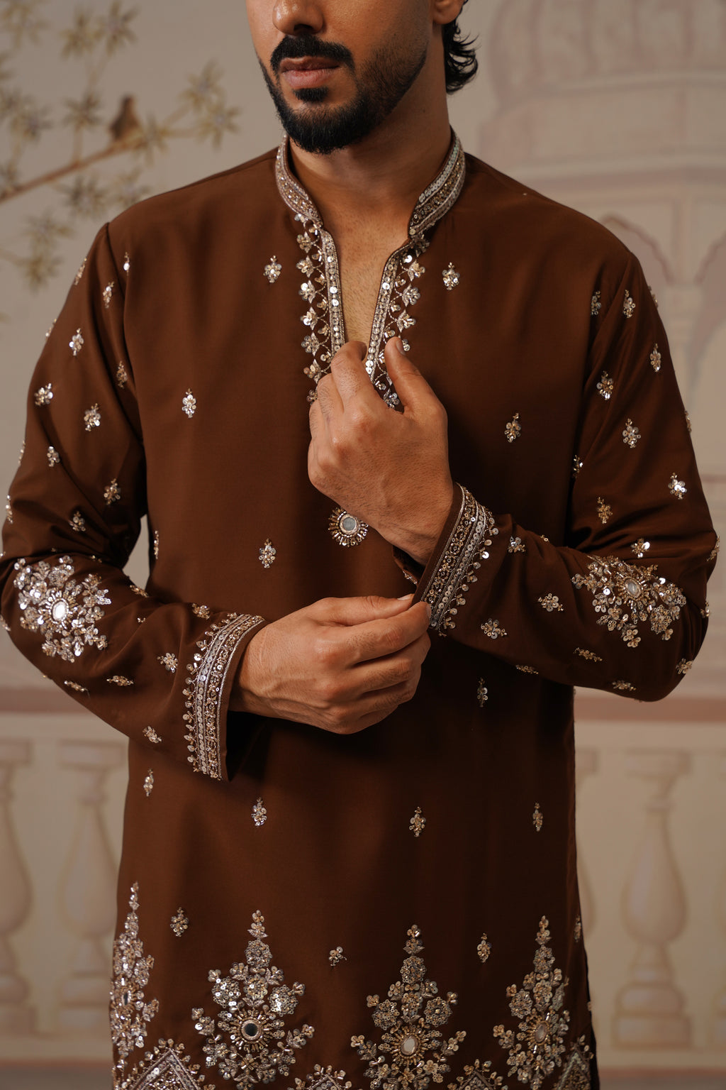Mehfil Royal Brown Kurta Set with Dupatta