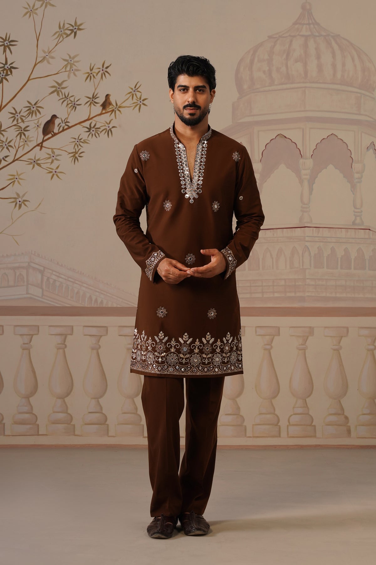 Mehar Royal Brown Kurta Set with Dupatta
