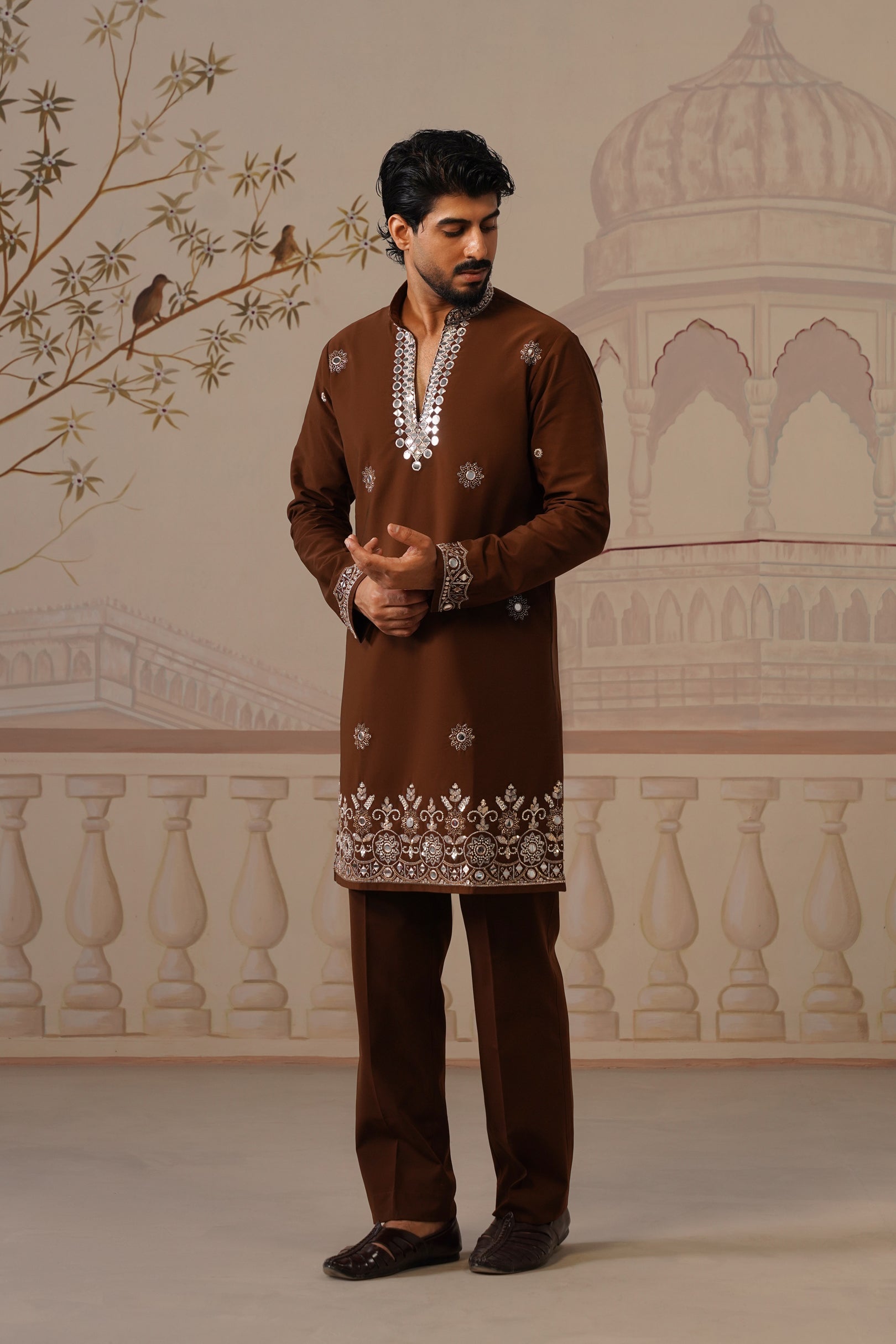Mehar Royal Brown Kurta Set with Dupatta
