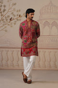 Gulzar Hand Embroidered V-Neck Kurta with Trouser
