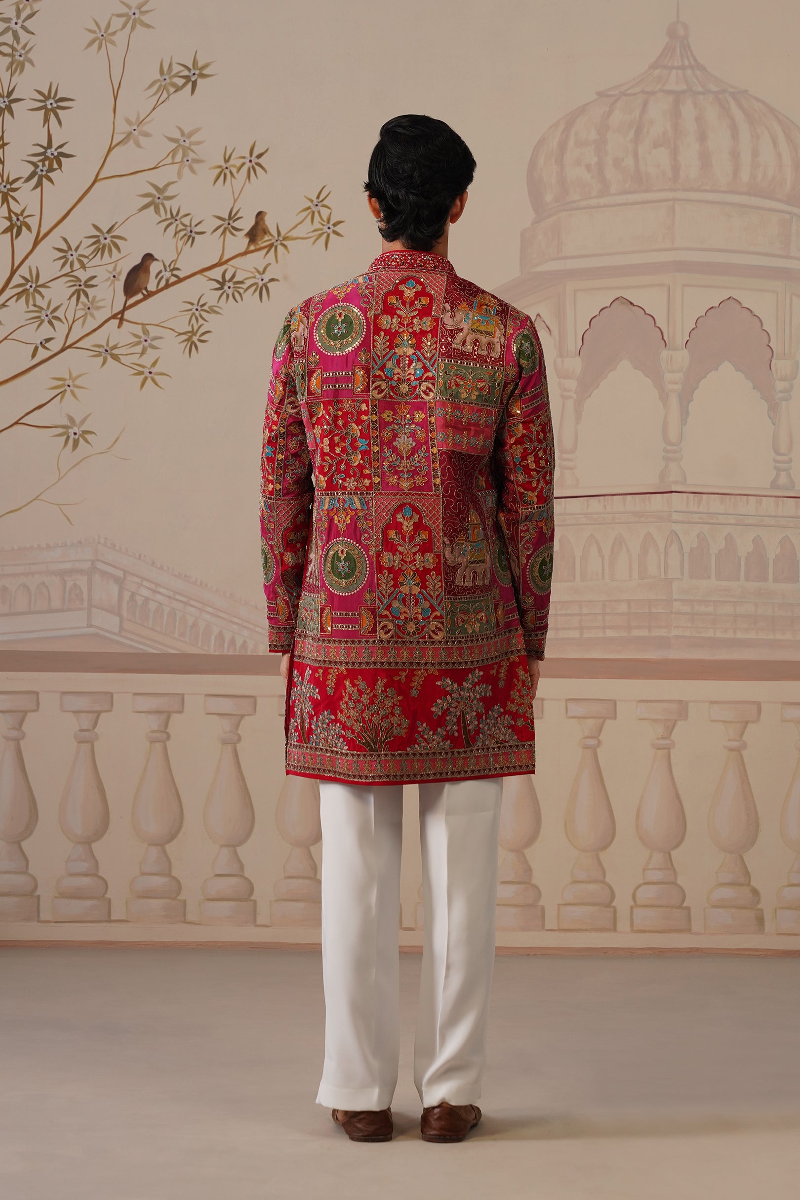 Gulzar Hand Embroidered V-Neck Kurta with Trouser