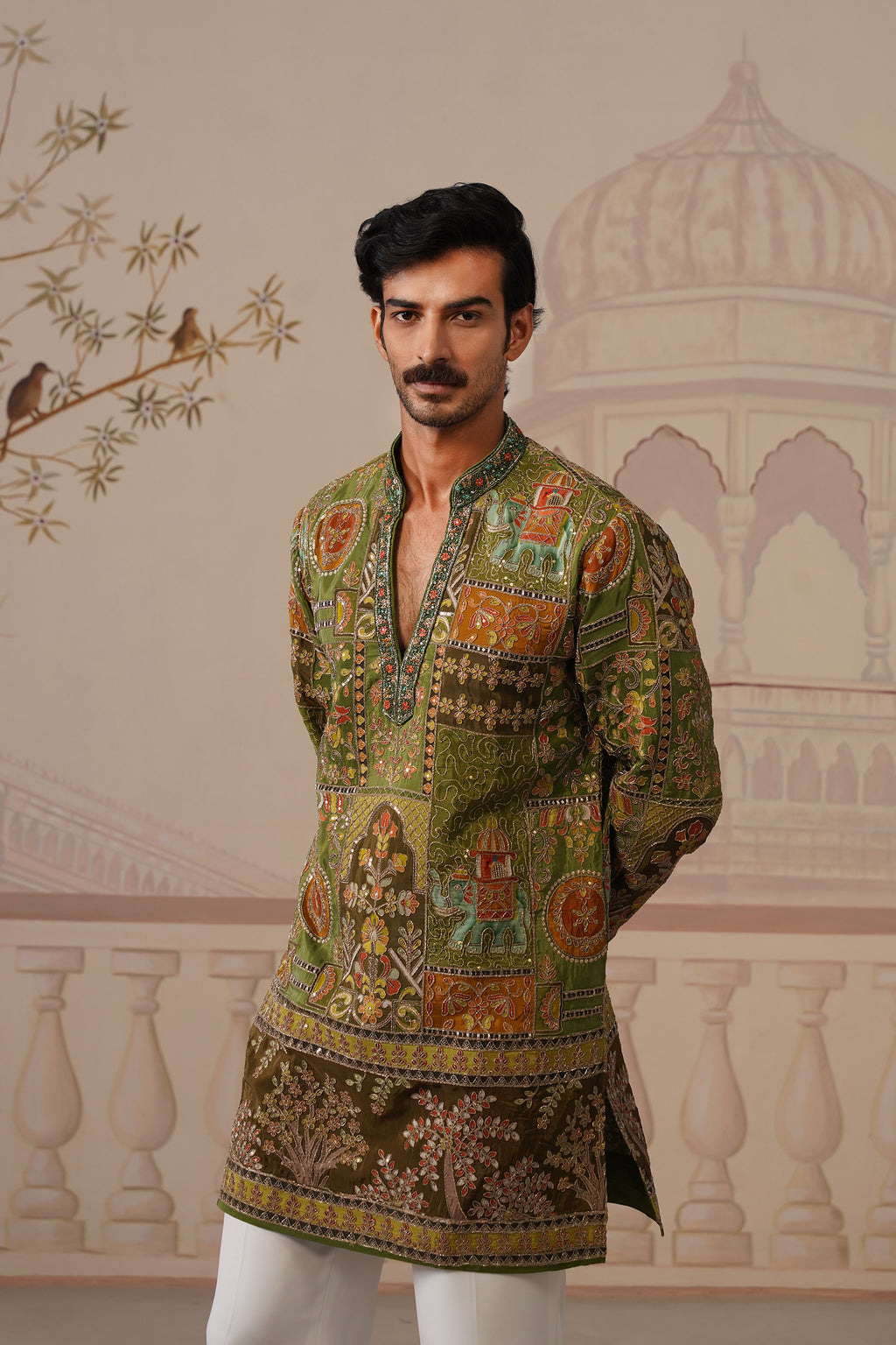 Gulshan Hand Embroidered V-Neck Kurta with Trouser