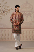 Bagh Pink Hand Embroidered V-Neck Kurta with Trouser