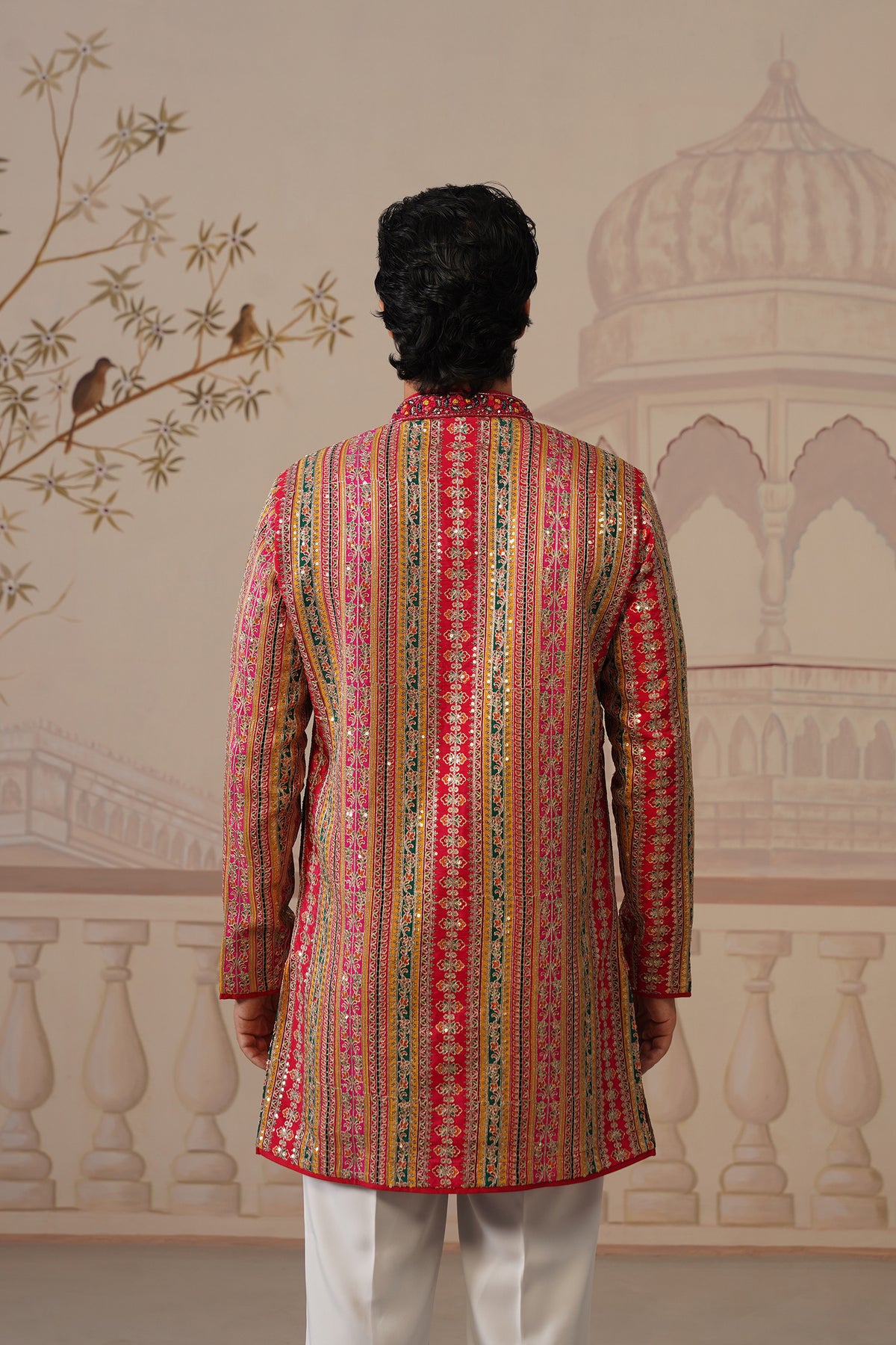 Rang Mahal Multicolor Hand Embroidered V-Neck Kurta Set