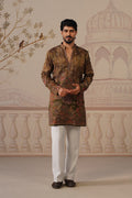 Tamra Bronze-Brown V-Neck Short Kurta with Trouser