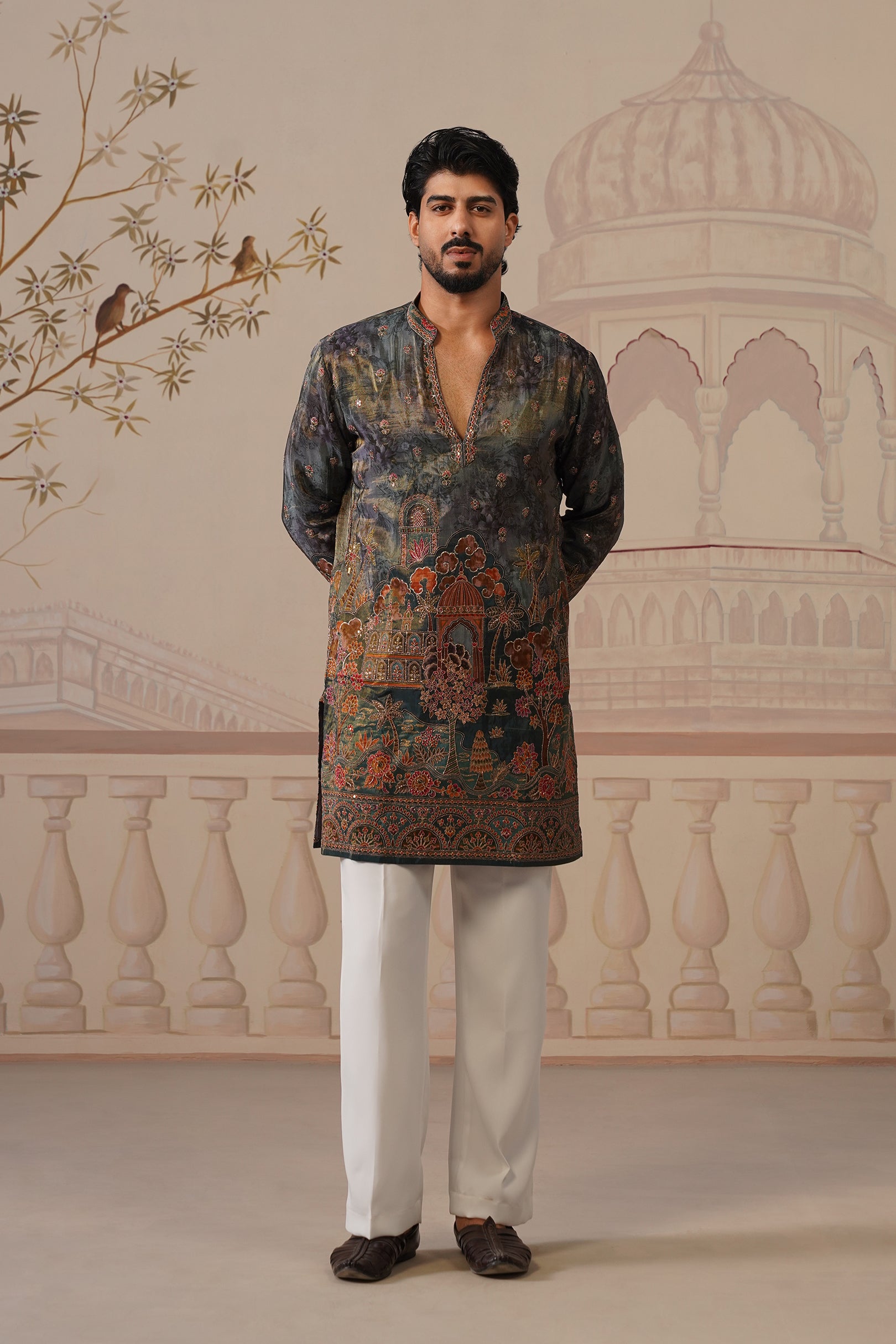 Neel V-Neck Short Kurta with Trouser