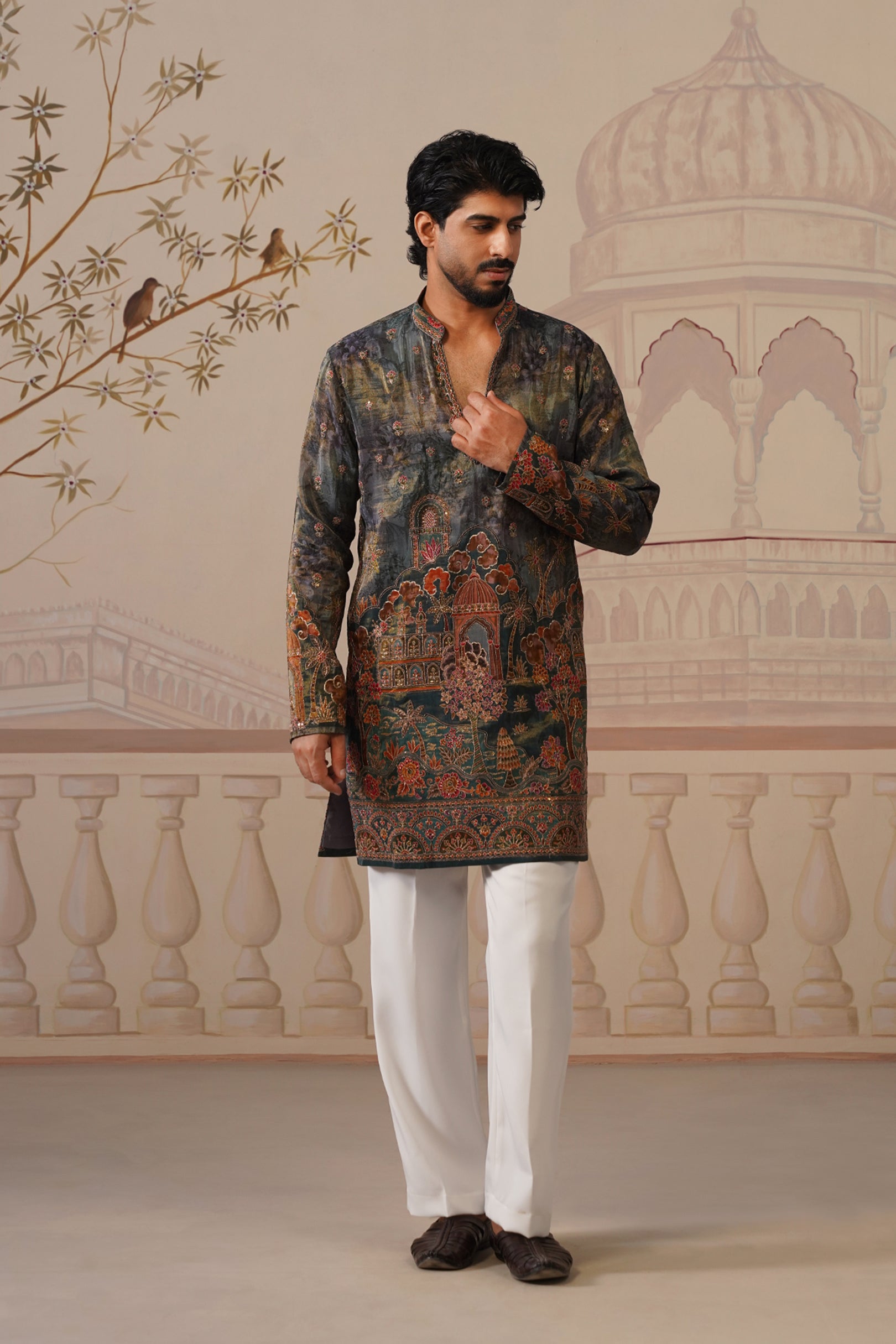 Neel V-Neck Short Kurta with Trouser