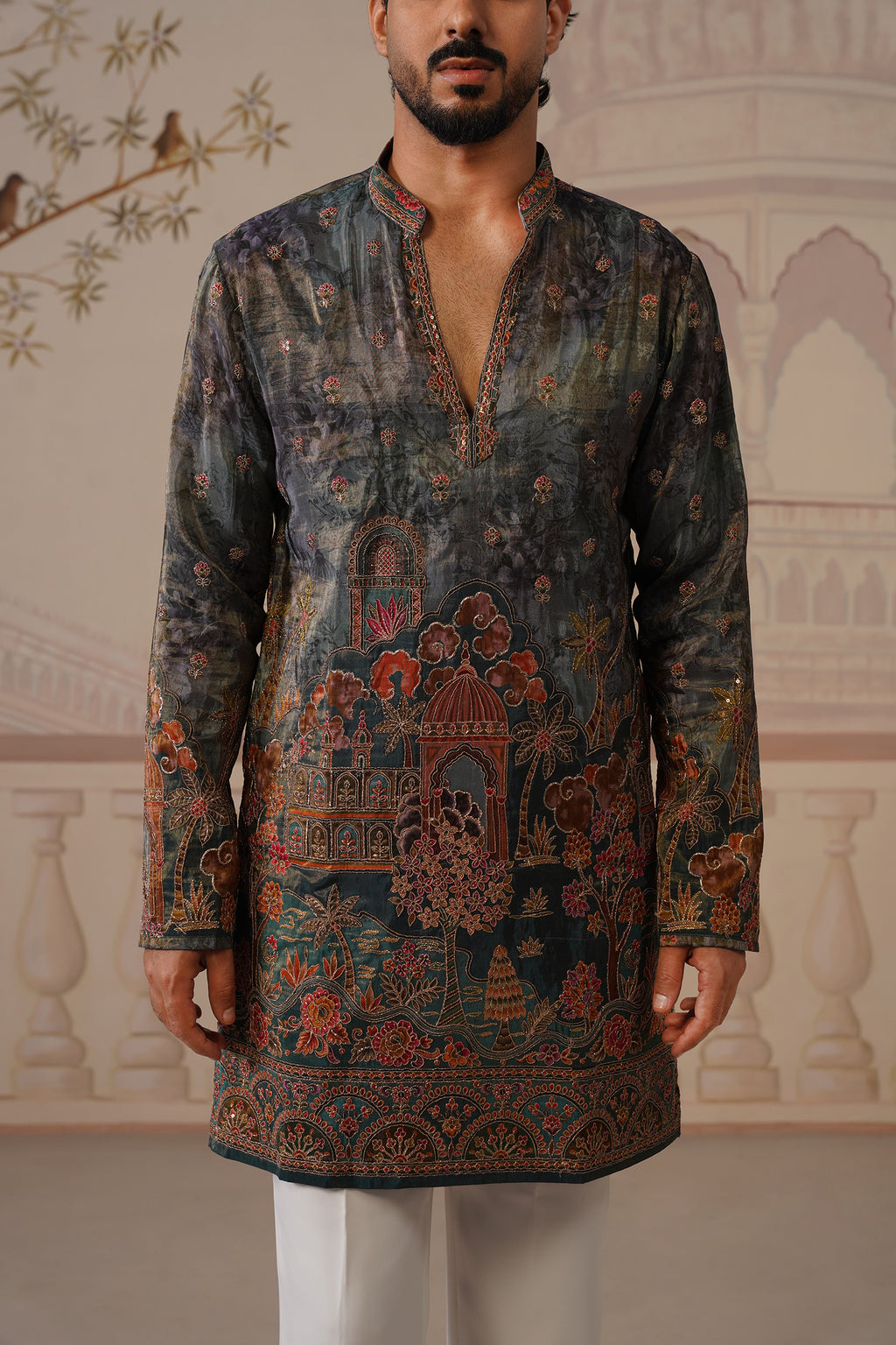 Neel V-Neck Short Kurta with Trouser