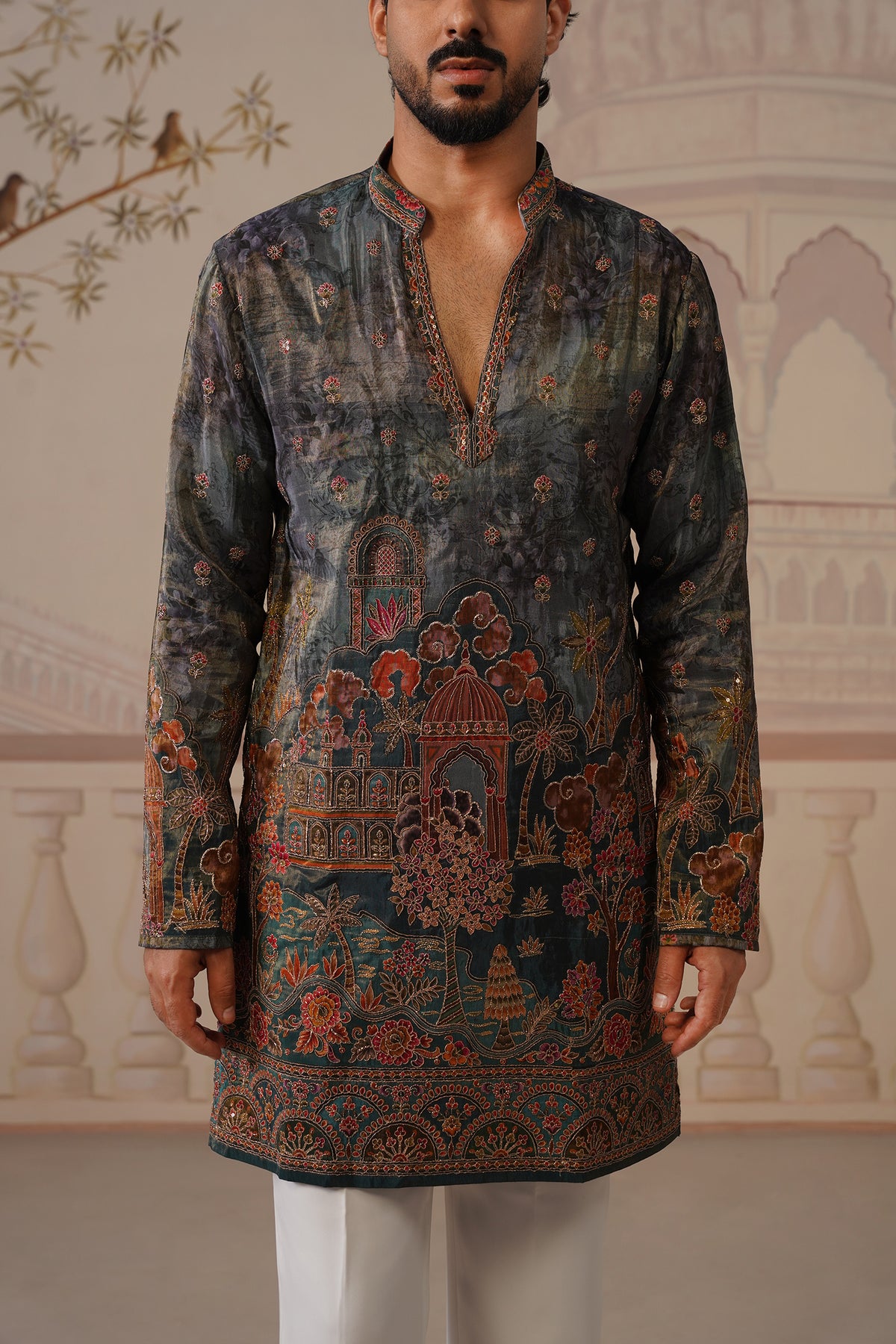 Neel V-Neck Short Kurta with Trouser