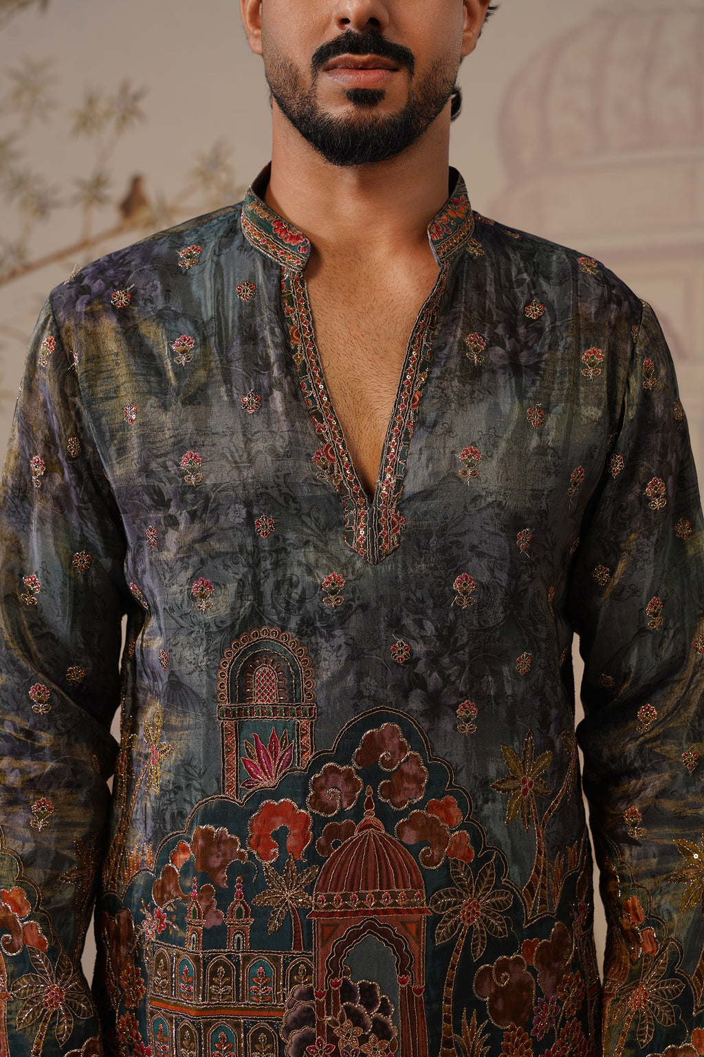 Neel V-Neck Short Kurta with Trouser
