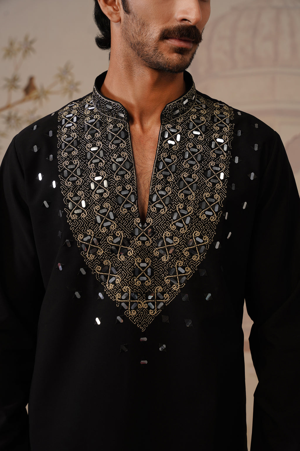 Tajdar — a Regal Black Kurta Set with Intricate Silver Embroidery & Statement Dupatta