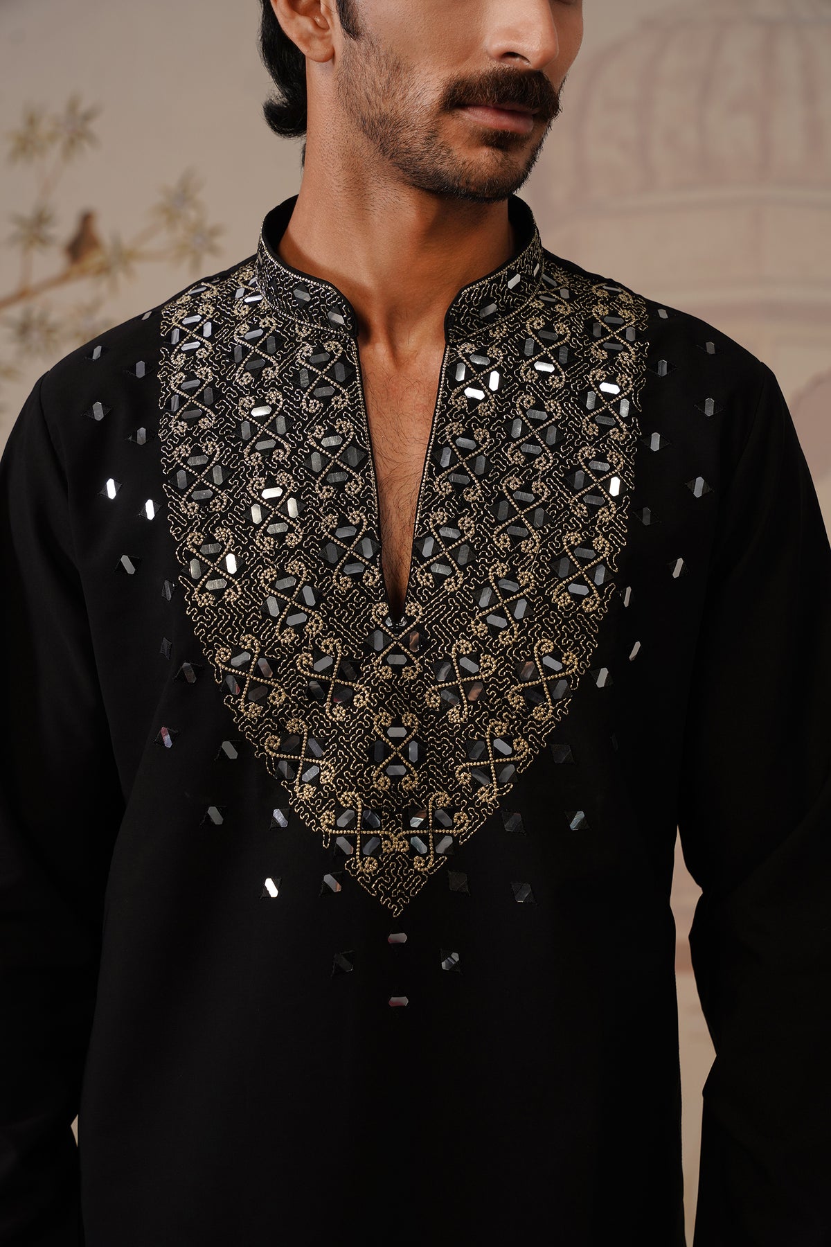 Tajdar — a Regal Black Kurta Set with Intricate Silver Embroidery & Statement Dupatta