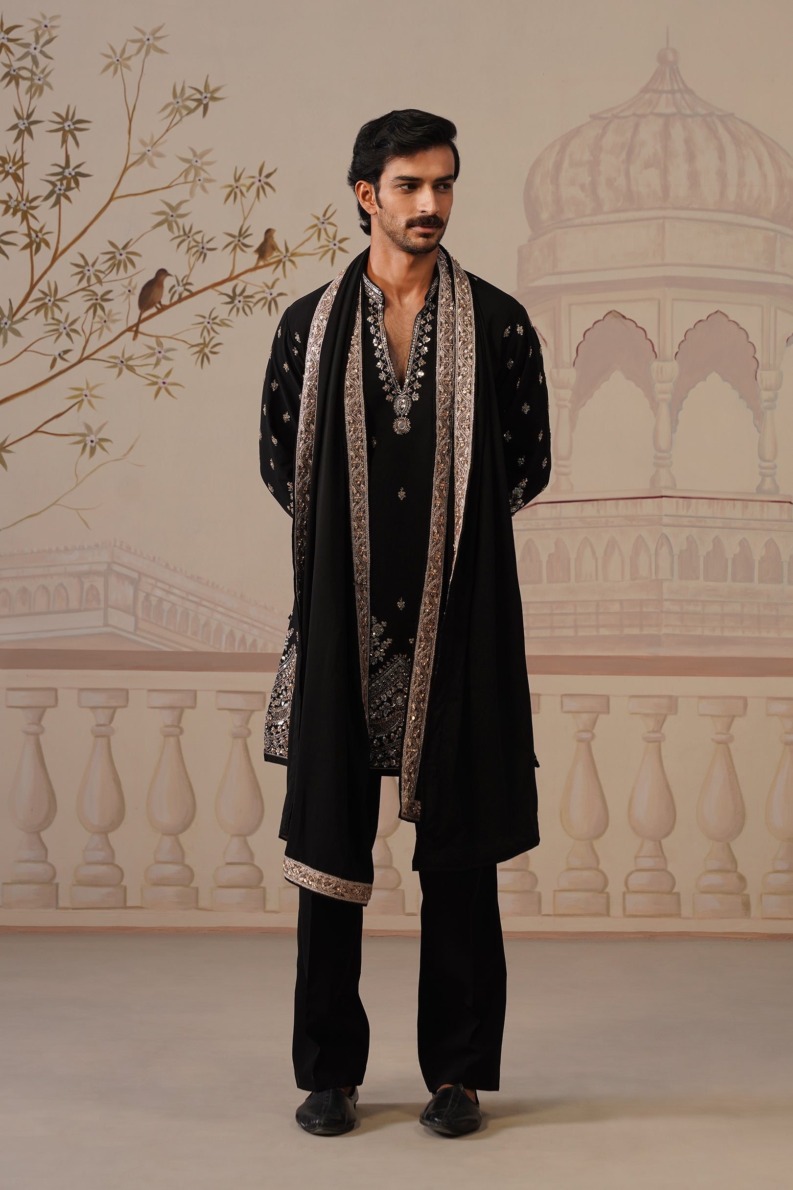 Mehfil Black Kurta Set with Dupatta