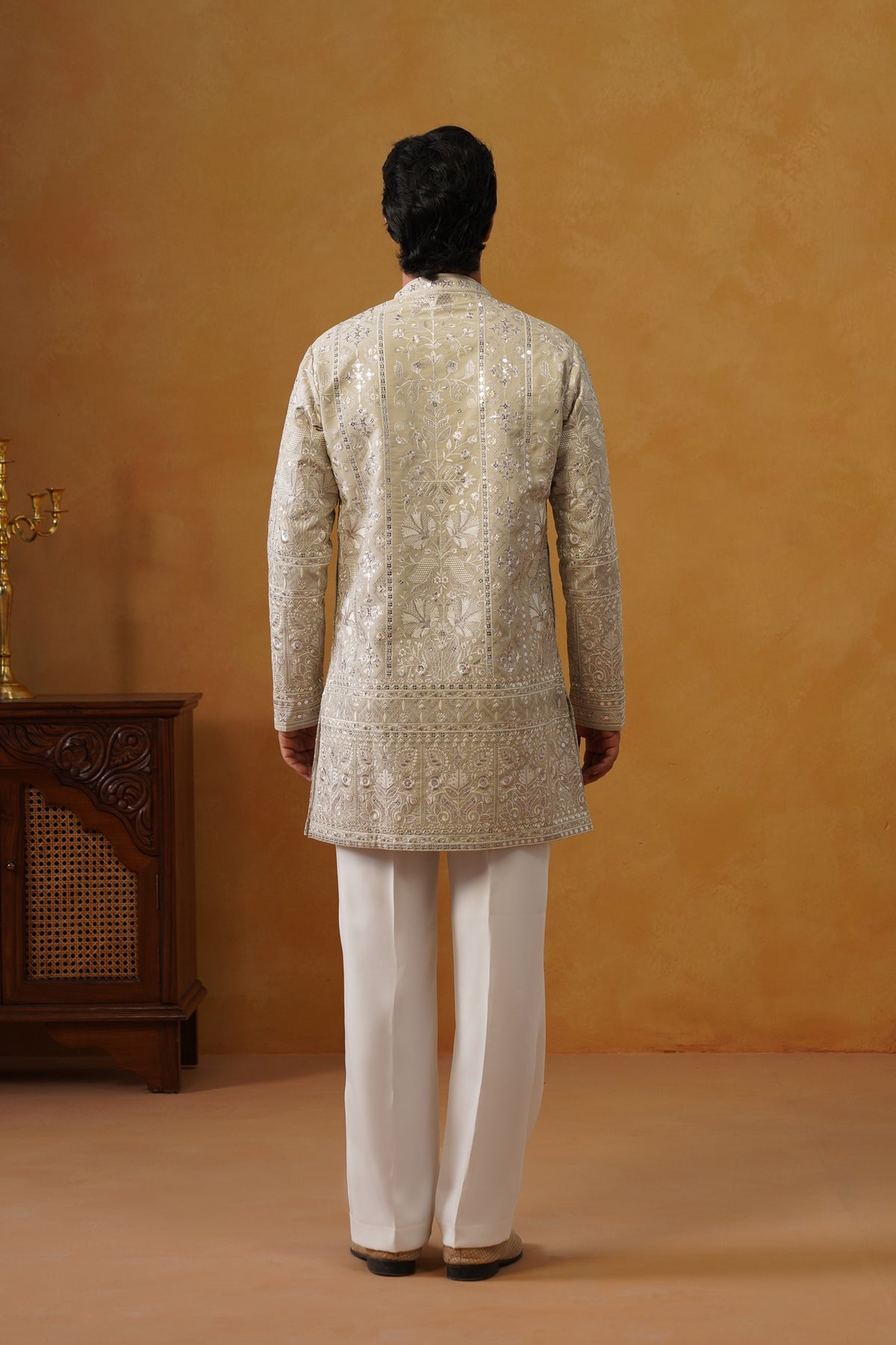Rooh | Pista Pearl V-Neck Kurta & Trouser Set with Dupatta