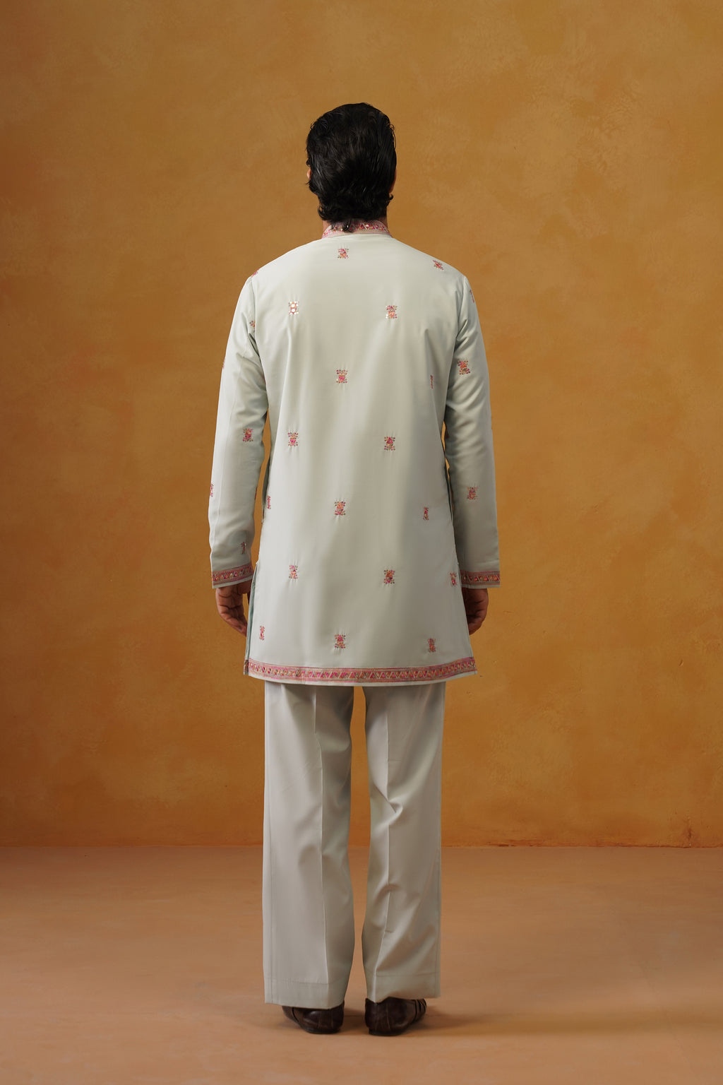 Aafreen — Sage Blue Multicolor Threadwork Kurta Set with Dupatta