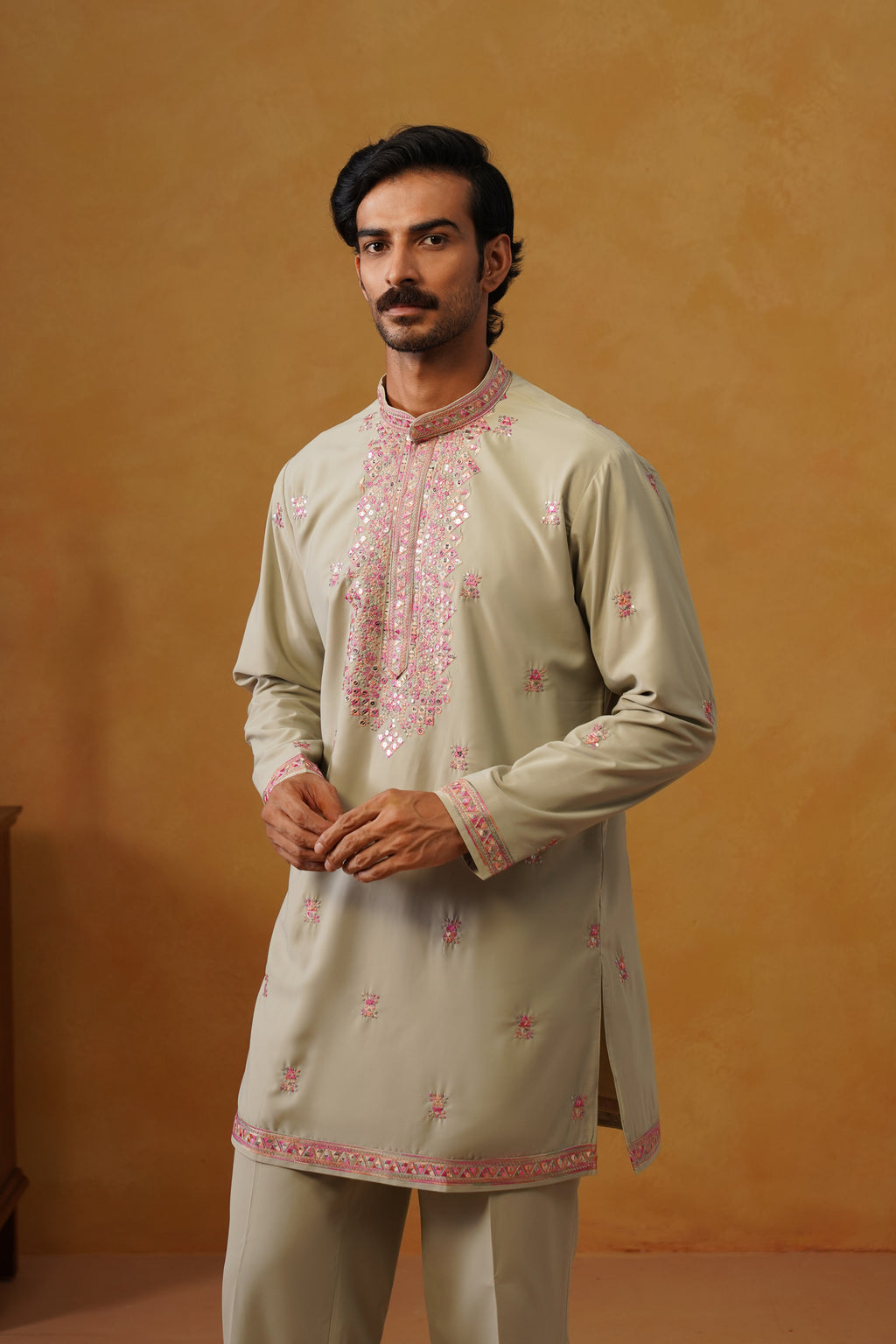 Aafreen — Pista Multicolor Threadwork Kurta Set with Dupatta