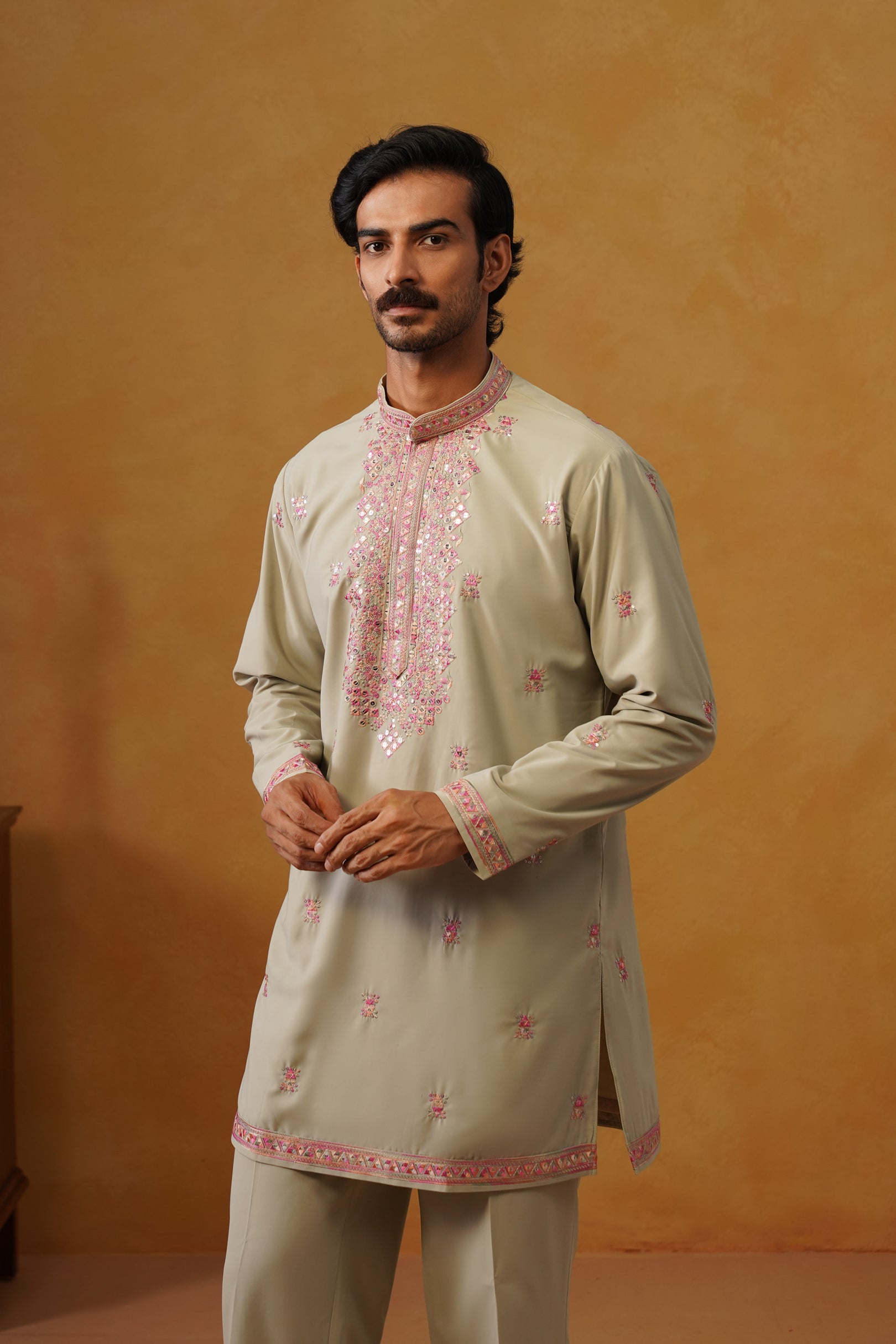 Aafreen — Pista Multicolor Threadwork Kurta Set with Dupatta