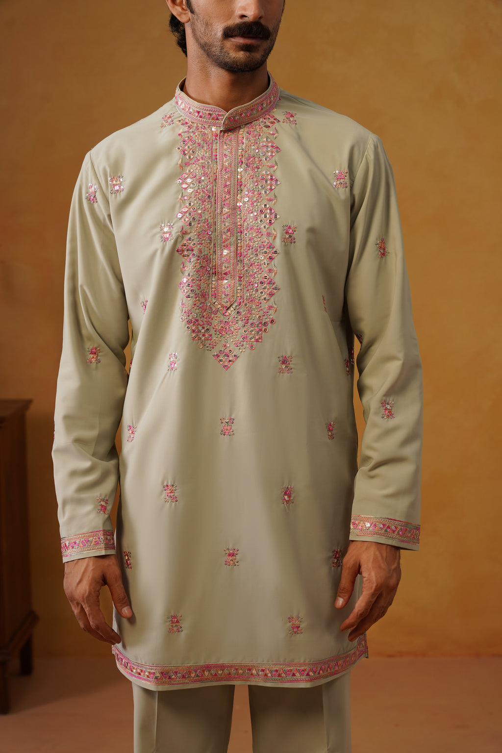 Aafreen — Pista Multicolor Threadwork Kurta Set with Dupatta