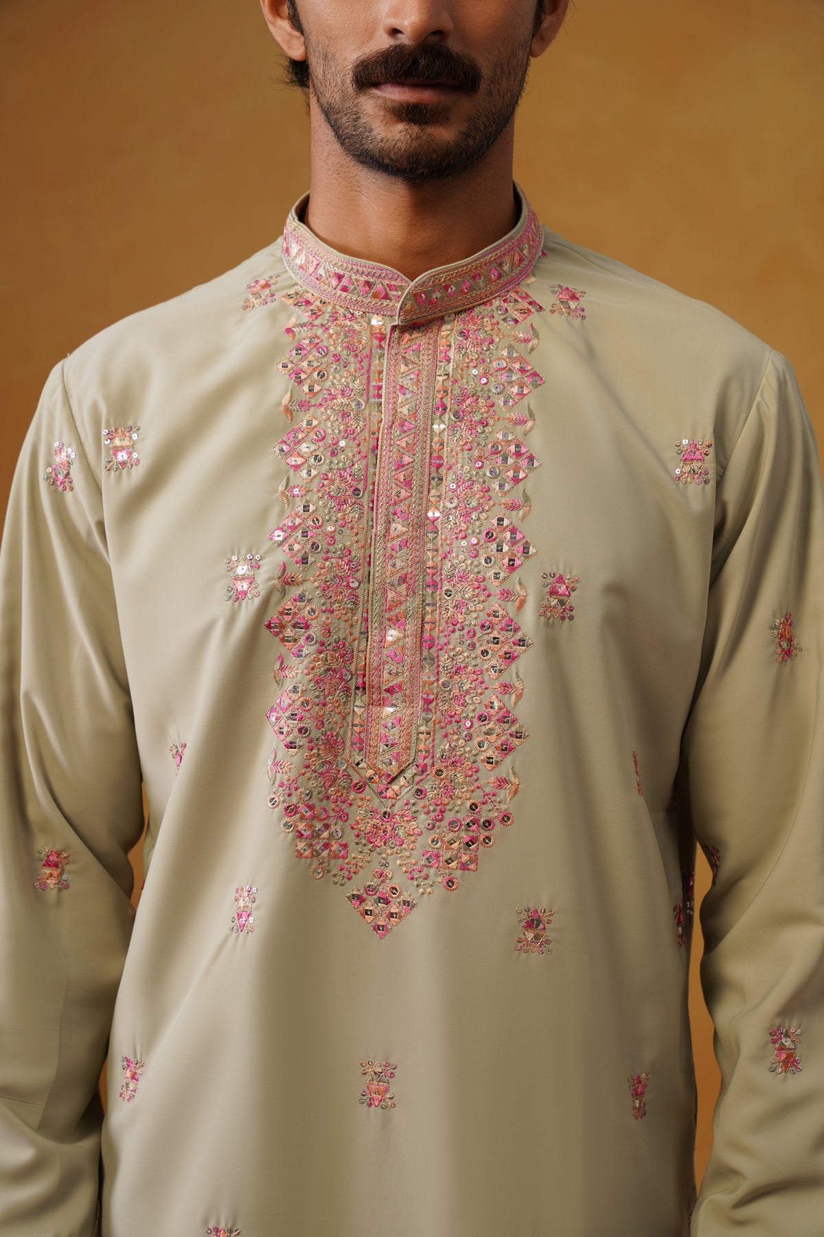 Aafreen — Pista Multicolor Threadwork Kurta Set with Dupatta