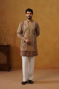 Mehrab Multicolor V-Neck Kurta and Trouser Set