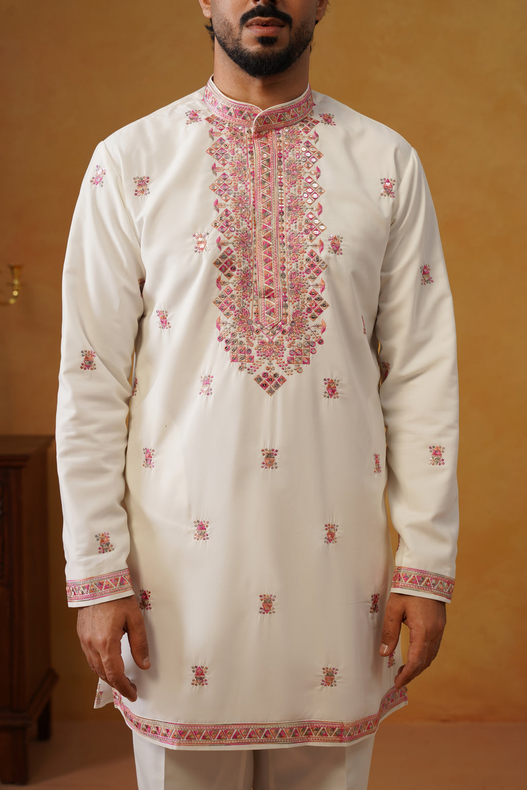 Aafreen — Pearl Ivory Multicolor Threadwork Kurta Set with Dupatta