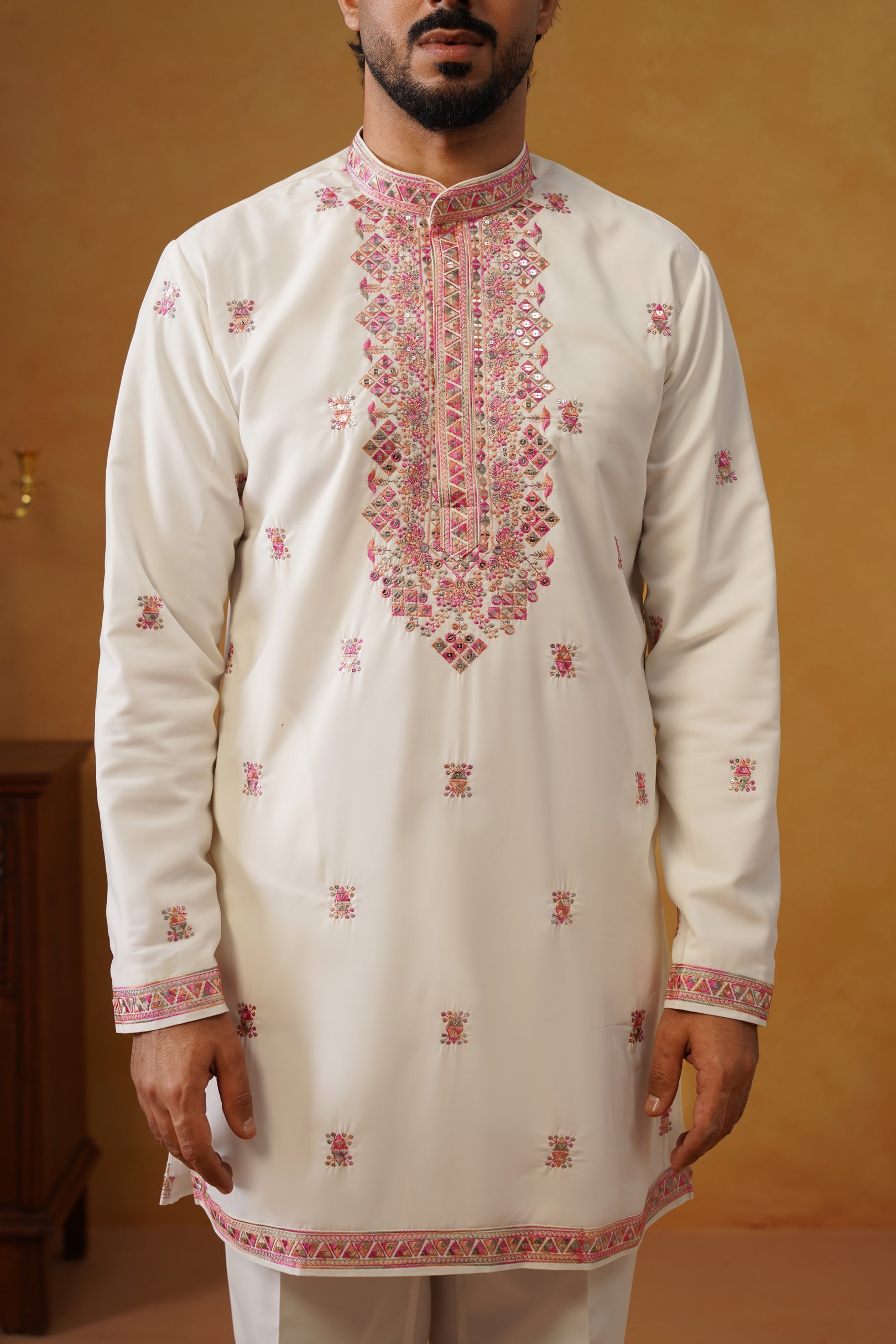 Aafreen — Pearl Ivory Multicolor Threadwork Kurta Set with Dupatta