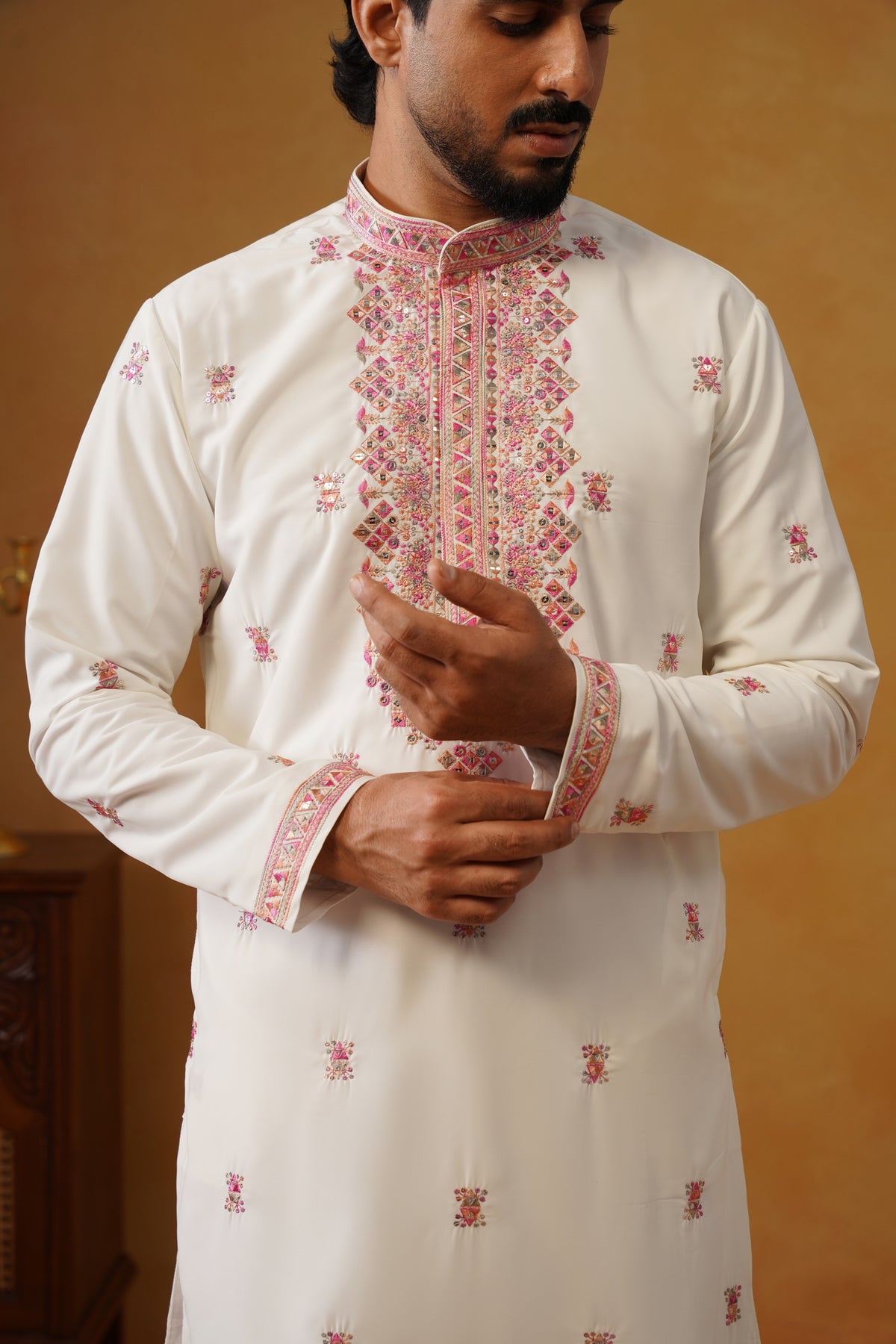 Aafreen — Pearl Ivory Multicolor Threadwork Kurta Set with Dupatta