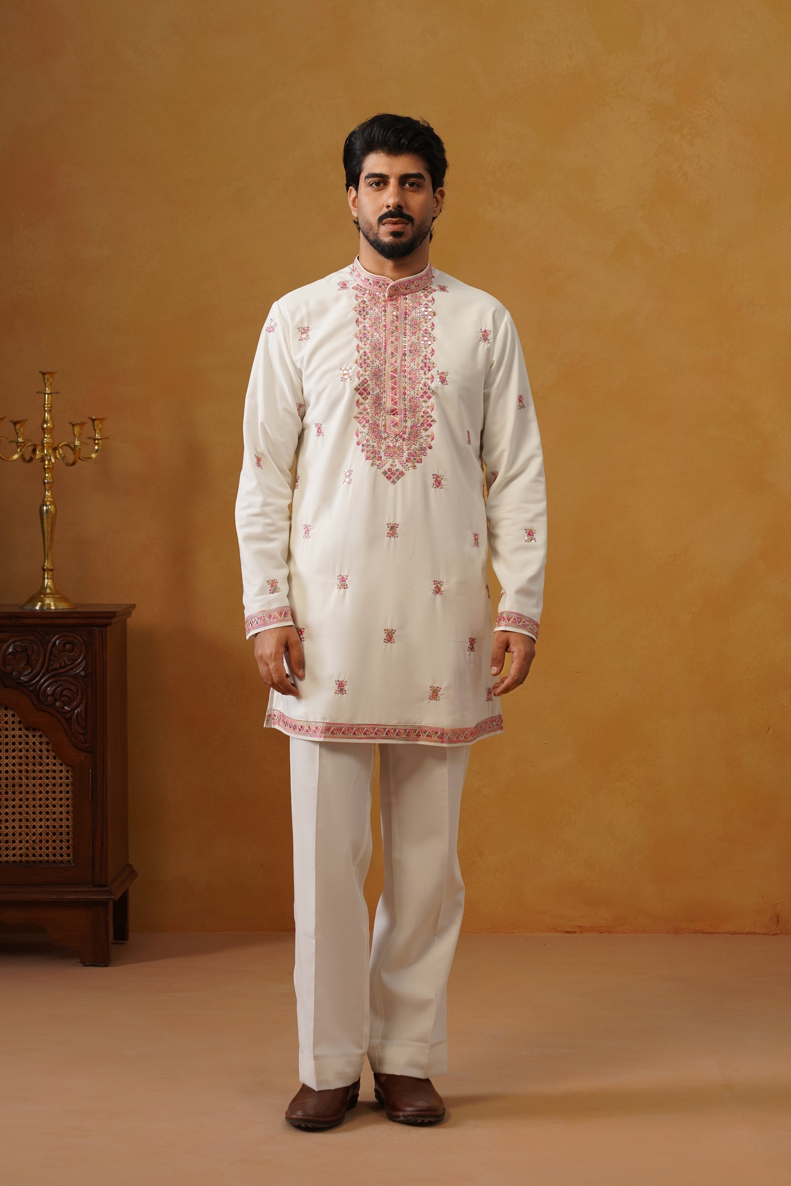 Aafreen — Pearl Ivory Multicolor Threadwork Kurta Set with Dupatta