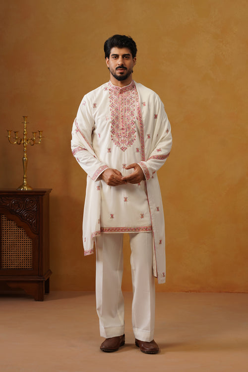 Aafreen — Pearl Ivory Multicolor Threadwork Kurta Set with Dupatta
