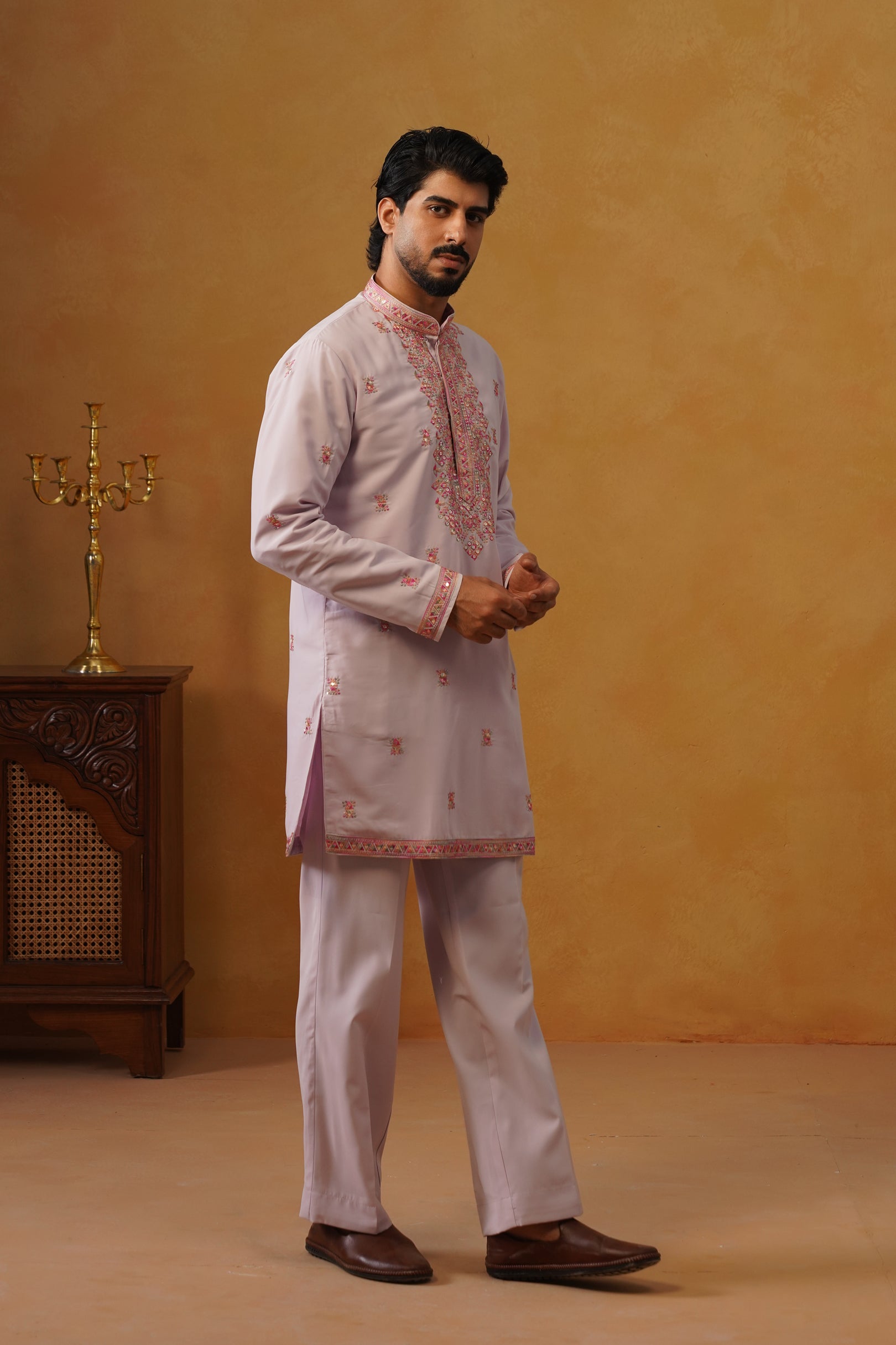 Aafreen — Lavender Multicolor Threadwork Kurta Set with Dupatta