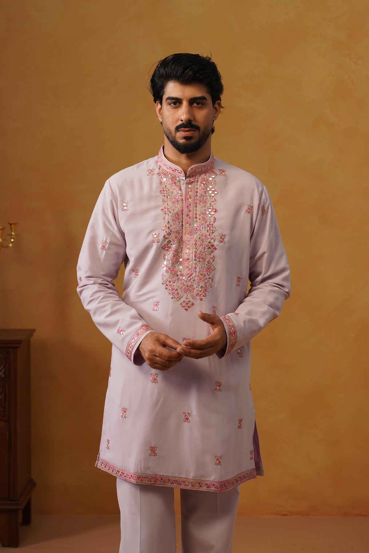Aafreen — Lavender Multicolor Threadwork Kurta Set with Dupatta