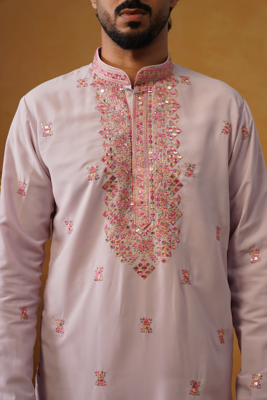 Aafreen — Lavender Multicolor Threadwork Kurta Set with Dupatta
