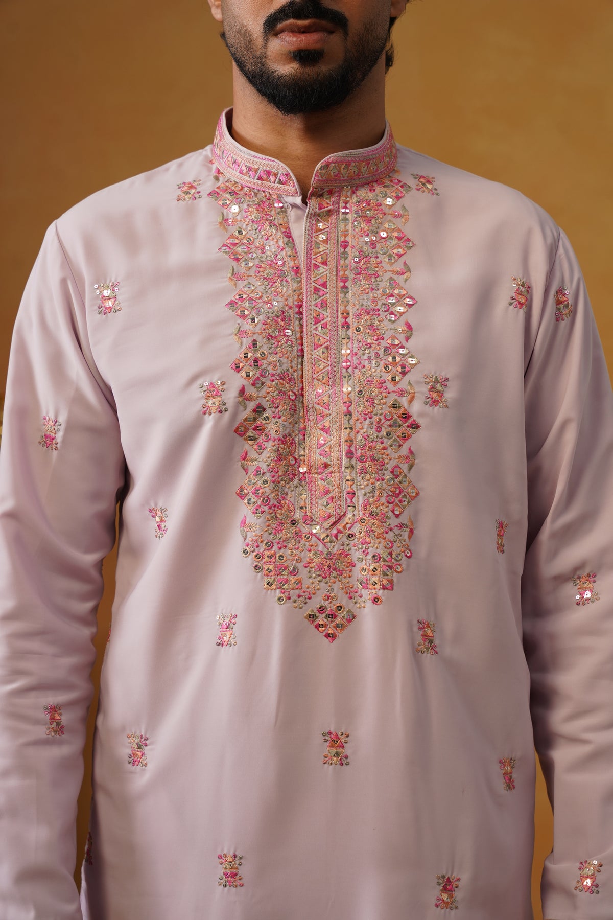 Aafreen — Lavender Multicolor Threadwork Kurta Set with Dupatta