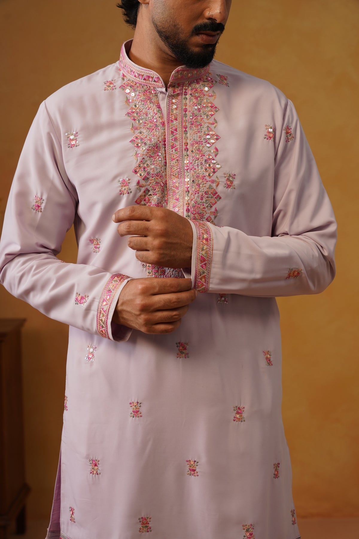 Aafreen — Lavender Multicolor Threadwork Kurta Set with Dupatta